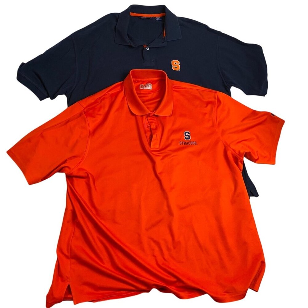 Syracuse Mens Polo Shirts 2XL Under Armour Heatgear & Crable Loose Fit Cotton